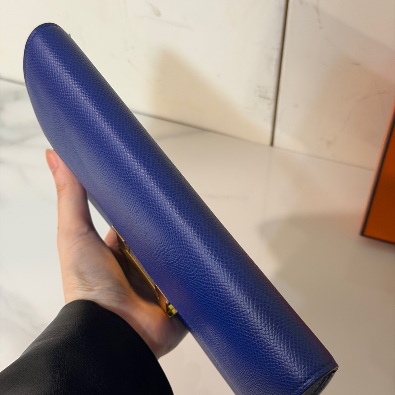 99新🈶購證❤️ 愛馬仕 #寶石藍 #金釦 #康康 #長夾-7