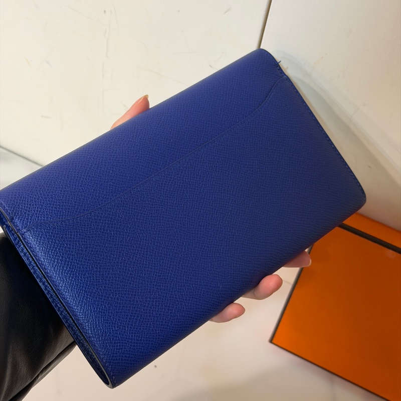 99新🈶購證❤️ 愛馬仕 #寶石藍 #金釦 #康康 #長夾-8