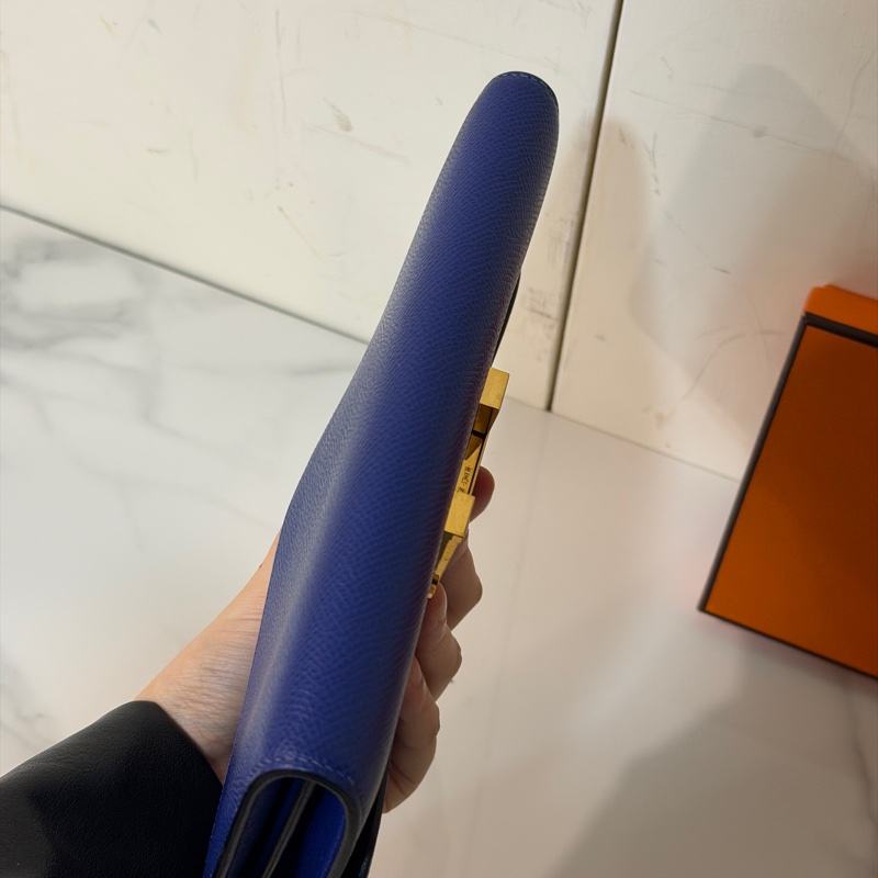 99新🈶購證❤️ 愛馬仕 #寶石藍 #金釦 #康康 #長夾-9