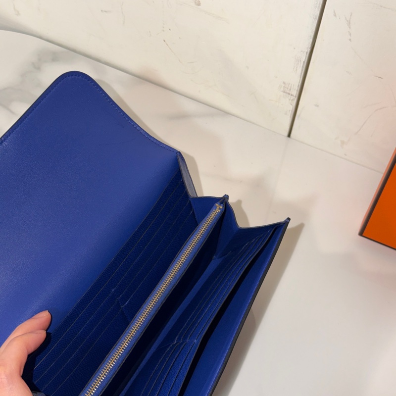 99新🈶購證❤️ 愛馬仕 #寶石藍 #金釦 #康康 #長夾-14
