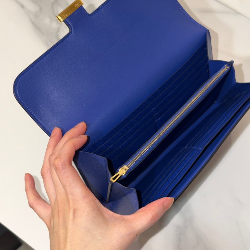 99新🈶購證❤️ 愛馬仕 #寶石藍 #金釦 #康康 #長夾-15