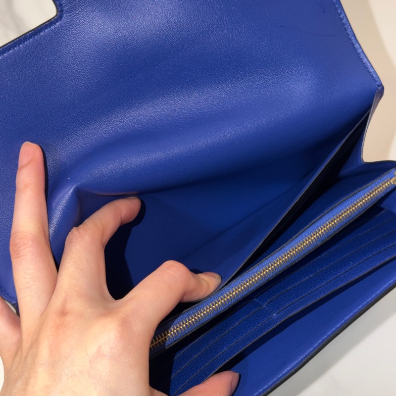 99新🈶購證❤️ 愛馬仕 #寶石藍 #金釦 #康康 #長夾-17