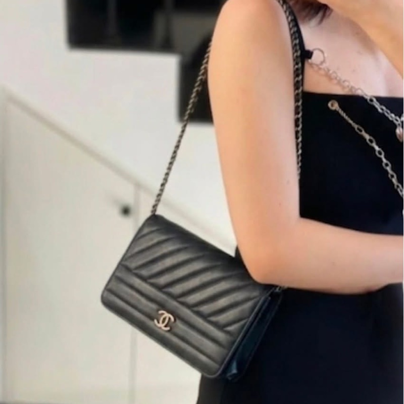 99新全配❤️ 香奈兒 #黑金 #山羊皮 #woc #鏈條包-1