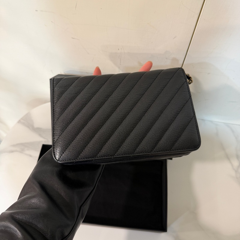 99新全配❤️ 香奈兒 #黑金 #山羊皮 #woc #鏈條包-7