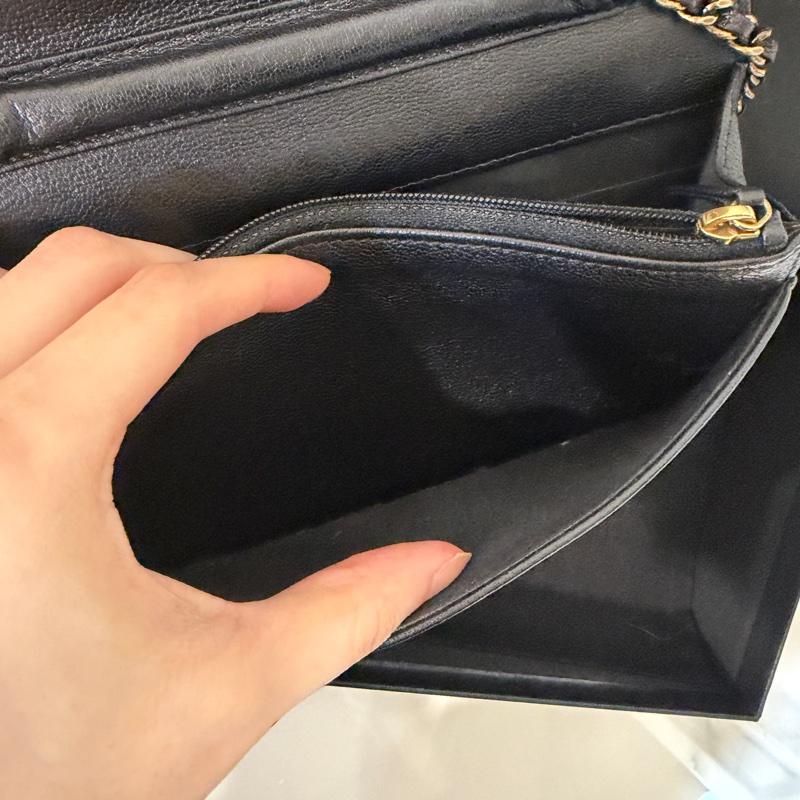 99新全配❤️ 香奈兒 #黑金 #山羊皮 #woc #鏈條包-13