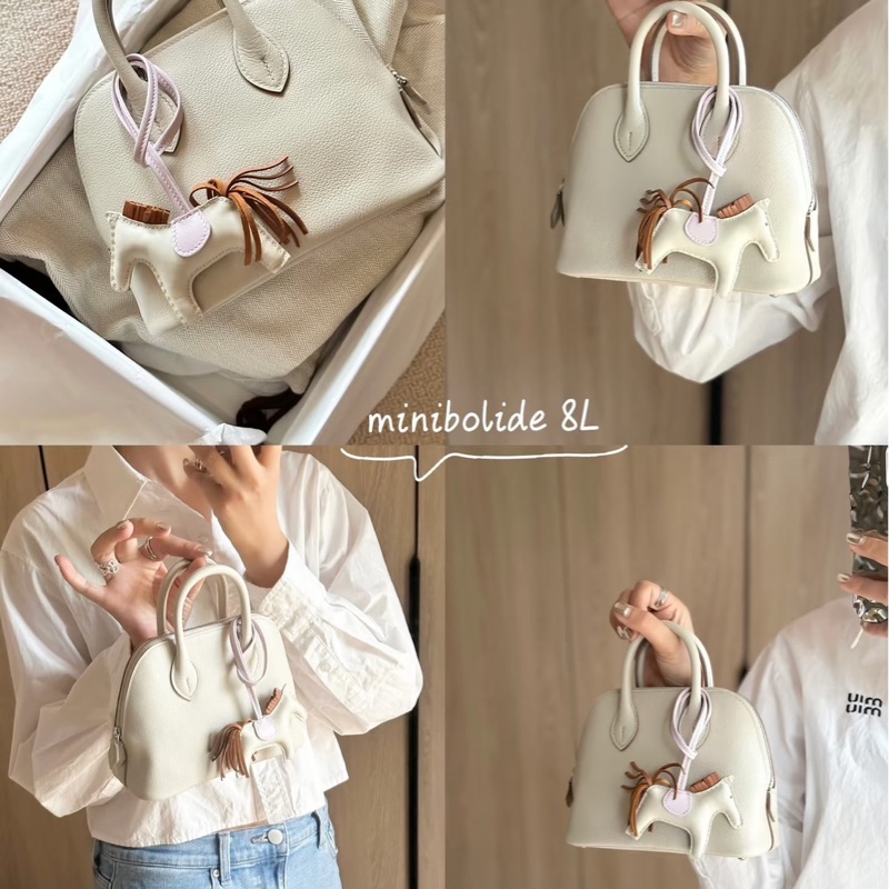 全新全配🈶購證W刻❤️ 愛馬仕 #bolide #mini #奶昔白 #山羊皮-1