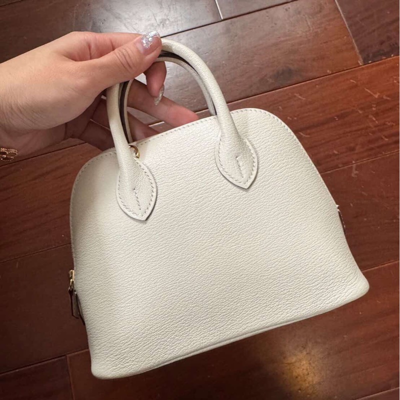 全新全配🈶購證W刻❤️ 愛馬仕 #bolide #mini #奶昔白 #山羊皮-4