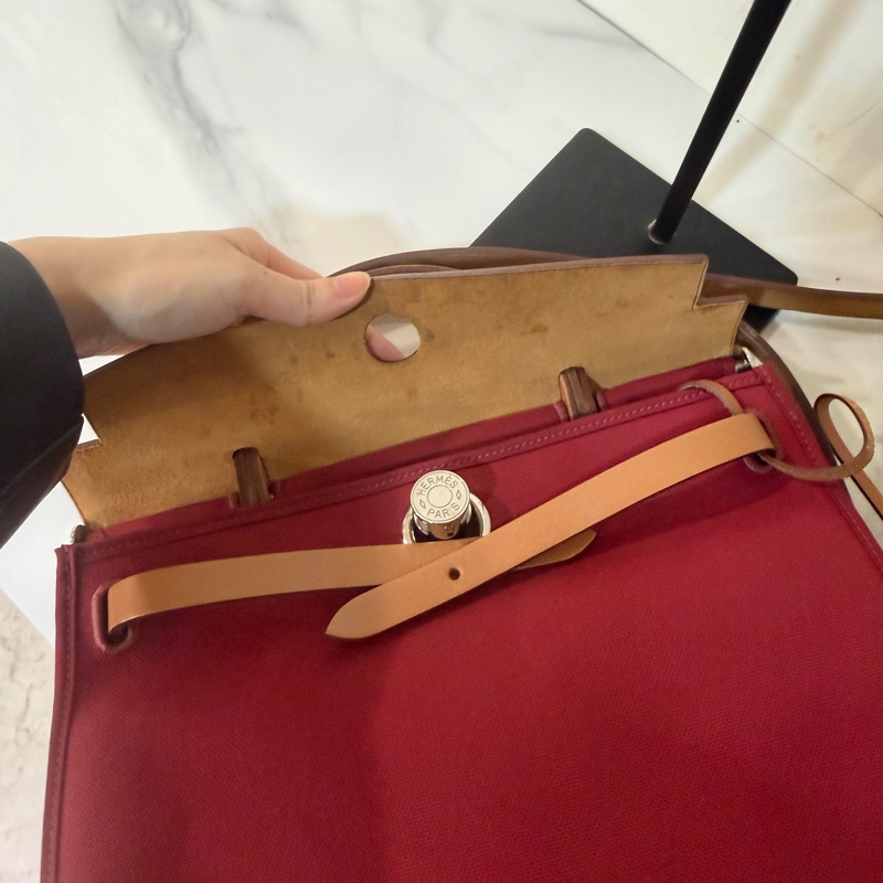 🈶購證❤️ 愛馬仕 #herbag31 #紅色 #棕色 #肩背包-19