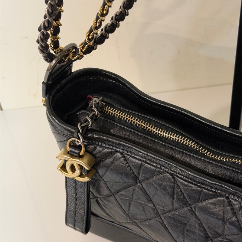 全新全配❤️ 香奈兒 #黑金 #流浪包 #油蠟皮 #小號-3