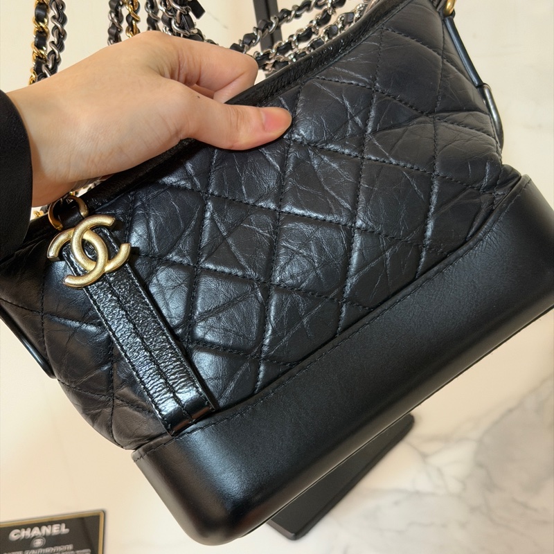 全新全配❤️ 香奈兒 #黑金 #流浪包 #油蠟皮 #小號-4