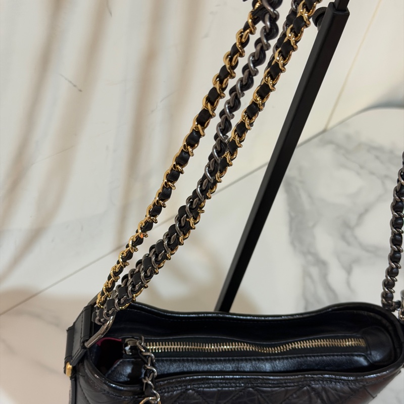 全新全配❤️ 香奈兒 #黑金 #流浪包 #油蠟皮 #小號-8