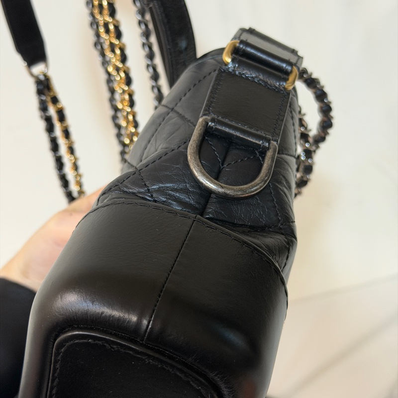 全新全配❤️ 香奈兒 #黑金 #流浪包 #油蠟皮 #小號-12