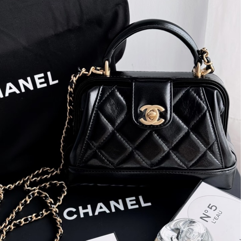 全新全配❤️晶片款❤️ 香奈兒 #黑金 #醫生包 #24A新款 #kelly-0