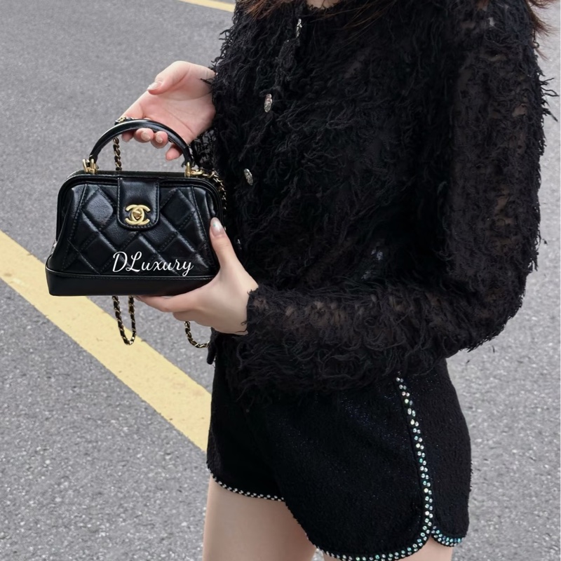 全新全配❤️晶片款❤️ 香奈兒 #黑金 #醫生包 #24A新款 #kelly-3