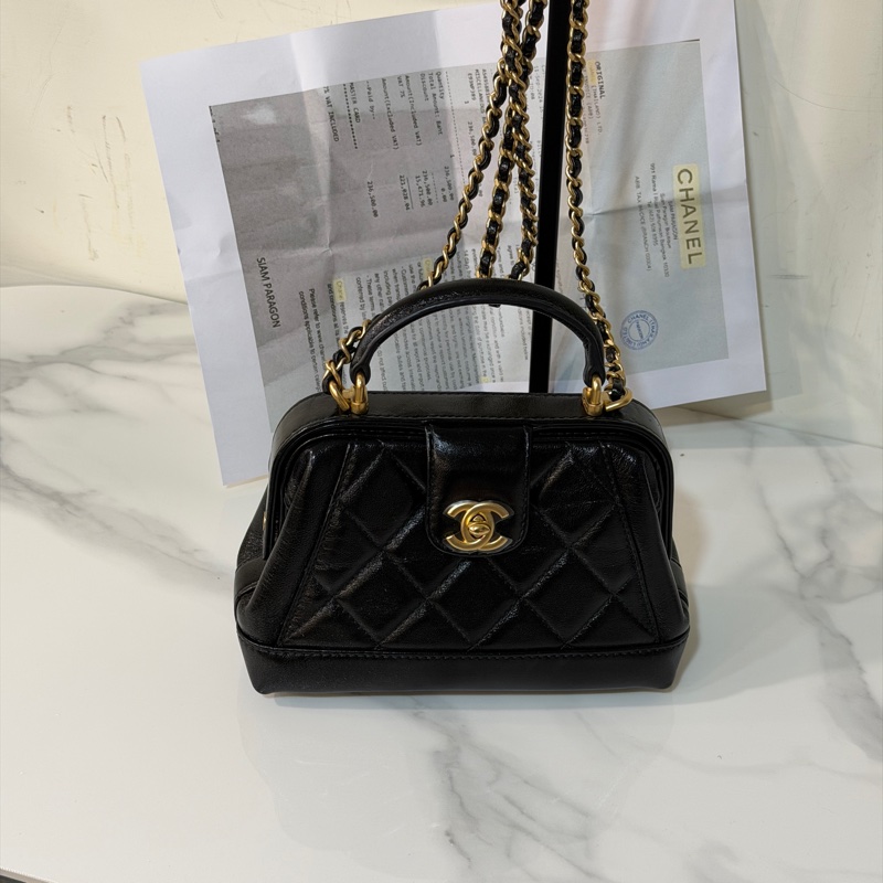 全新全配❤️晶片款❤️ 香奈兒 #黑金 #醫生包 #24A新款 #kelly-4