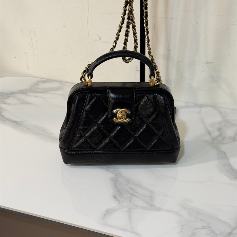 全新全配❤️晶片款❤️ 香奈兒 #黑金 #醫生包 #24A新款 #kelly-5