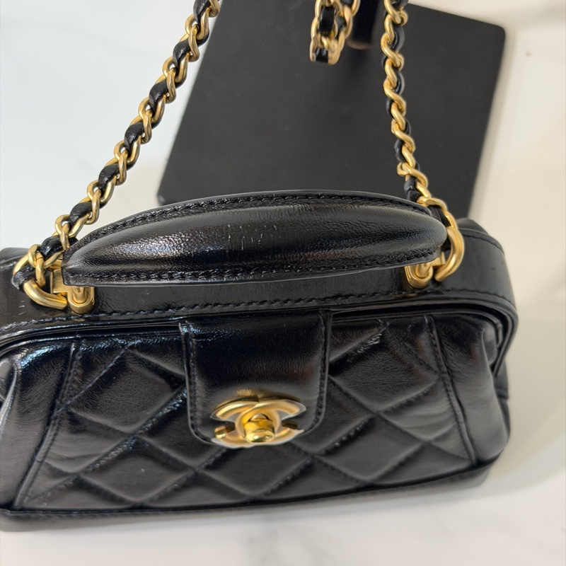 全新全配❤️晶片款❤️ 香奈兒 #黑金 #醫生包 #24A新款 #kelly-12