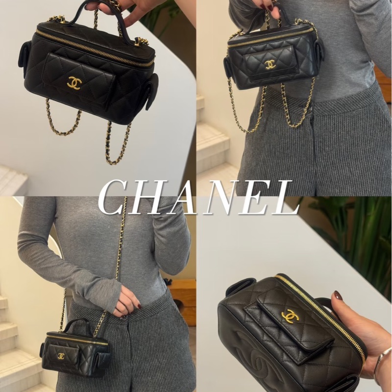 全新全配❤️晶片款❤️ 香奈兒 #黑金 #荔枝皮 #炸藥包 #長盒子-0
