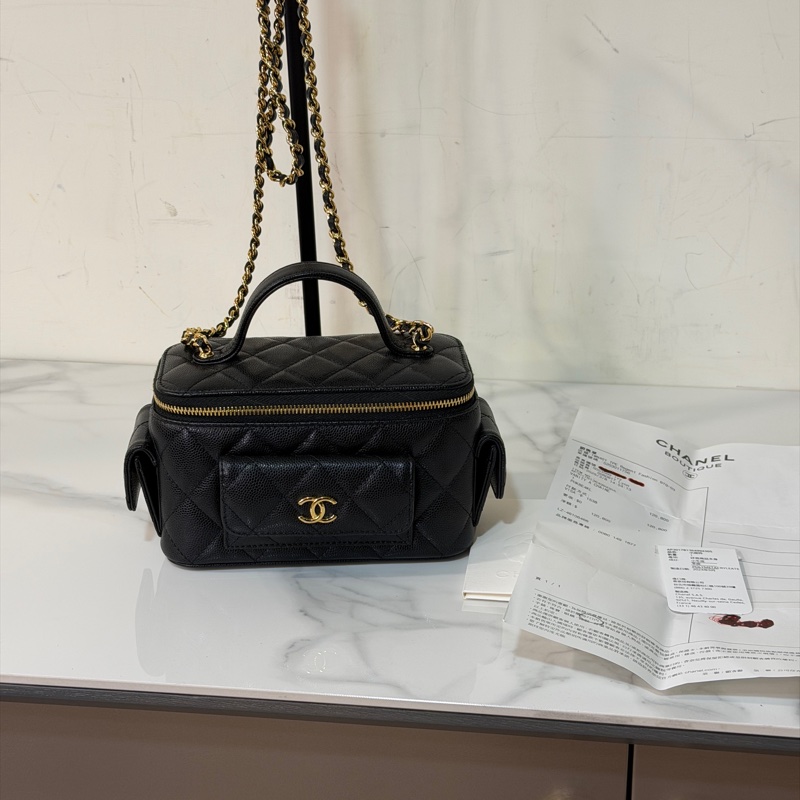 全新全配❤️晶片款❤️ 香奈兒 #黑金 #荔枝皮 #炸藥包 #長盒子-2