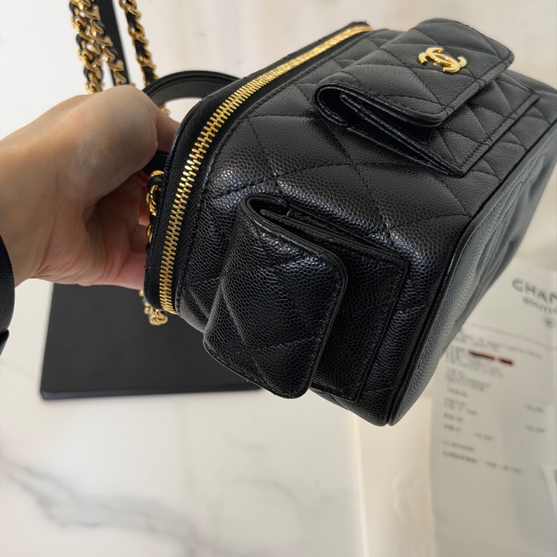 全新全配❤️晶片款❤️ 香奈兒 #黑金 #荔枝皮 #炸藥包 #長盒子-5