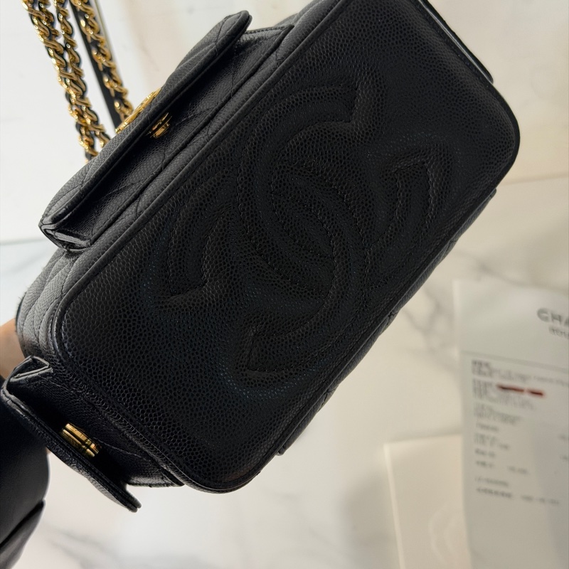 全新全配❤️晶片款❤️ 香奈兒 #黑金 #荔枝皮 #炸藥包 #長盒子-6