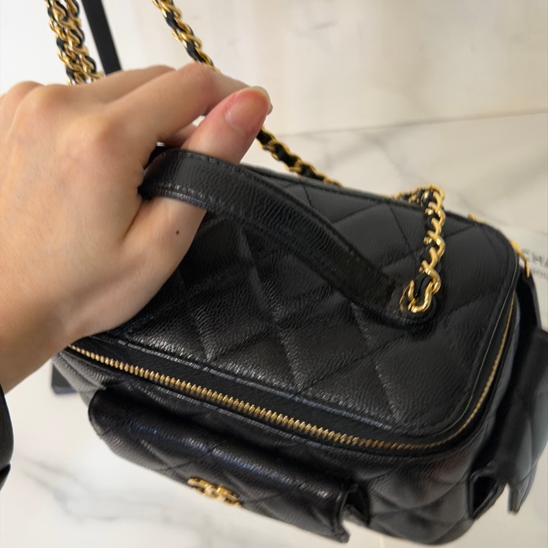 全新全配❤️晶片款❤️ 香奈兒 #黑金 #荔枝皮 #炸藥包 #長盒子-7