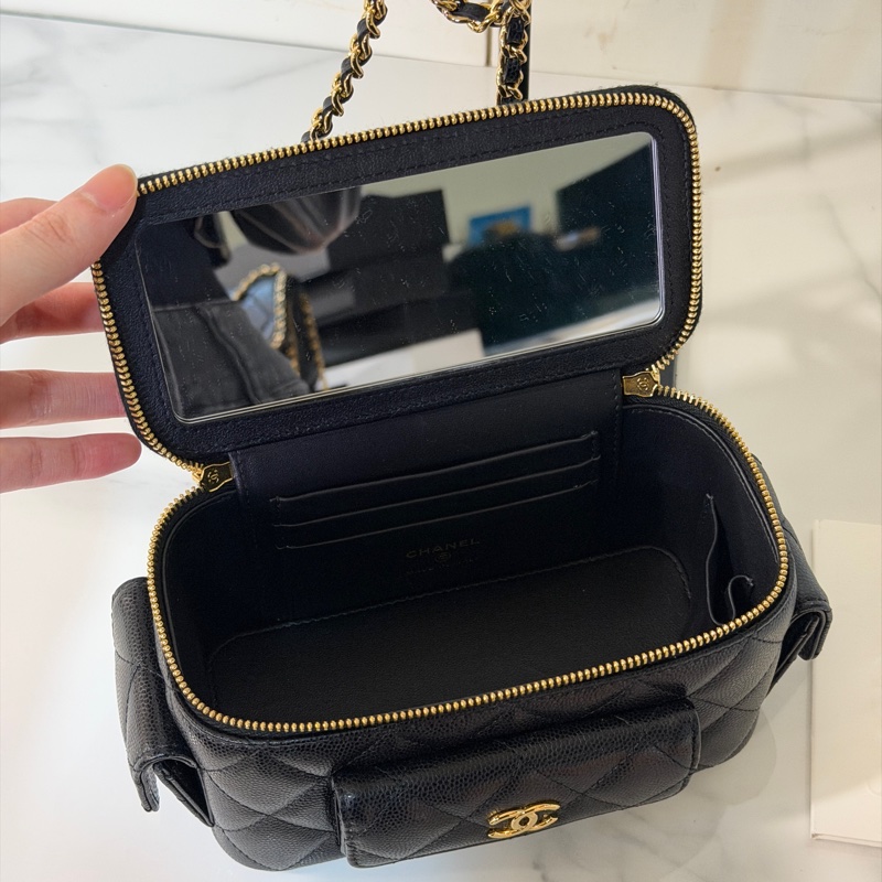 全新全配❤️晶片款❤️ 香奈兒 #黑金 #荔枝皮 #炸藥包 #長盒子-8