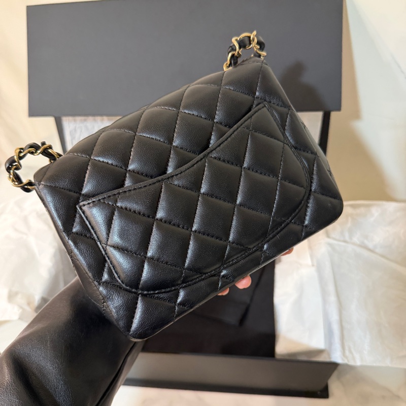 全新全配❤️晶片款❤️ 香奈兒 #黑金 #cf17 #mini #方胖子-4