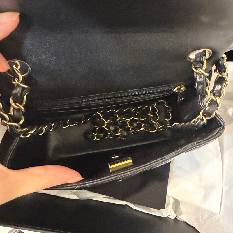 全新全配❤️晶片款❤️ 香奈兒 #黑金 #cf17 #mini #方胖子-7