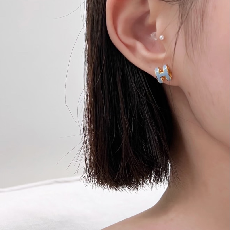 全配❤️ 愛馬仕 #popH #H耳釘 #藍色 #牛仔藍-2