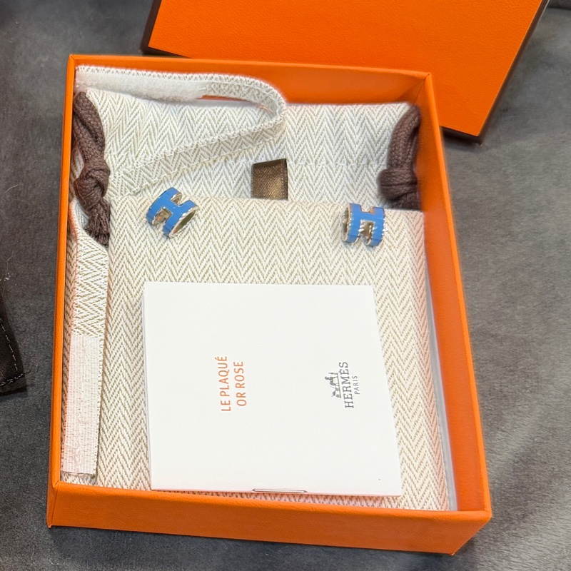 全配❤️ 愛馬仕 #popH #H耳釘 #藍色 #牛仔藍-4