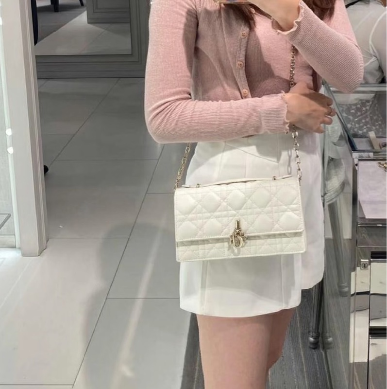 全新全配❤️ #dior #白金 #戴妃系列 #藤格紋 #牛皮 #woc-1