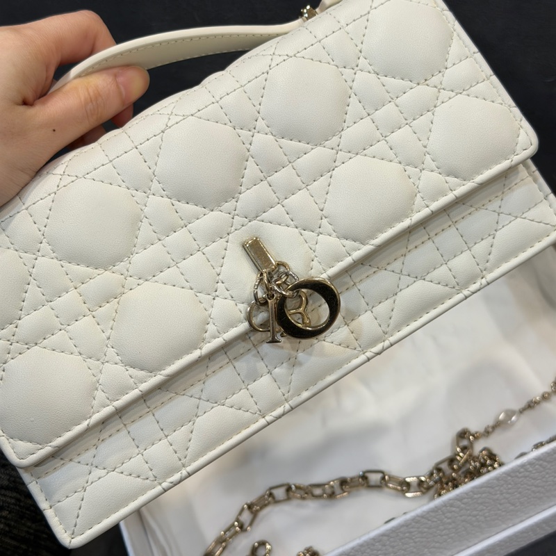 全新全配❤️ #dior #白金 #戴妃系列 #藤格紋 #牛皮 #woc-5