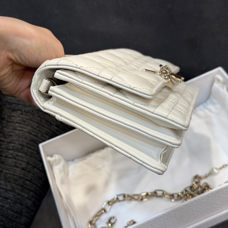 全新全配❤️ #dior #白金 #戴妃系列 #藤格紋 #牛皮 #woc-6