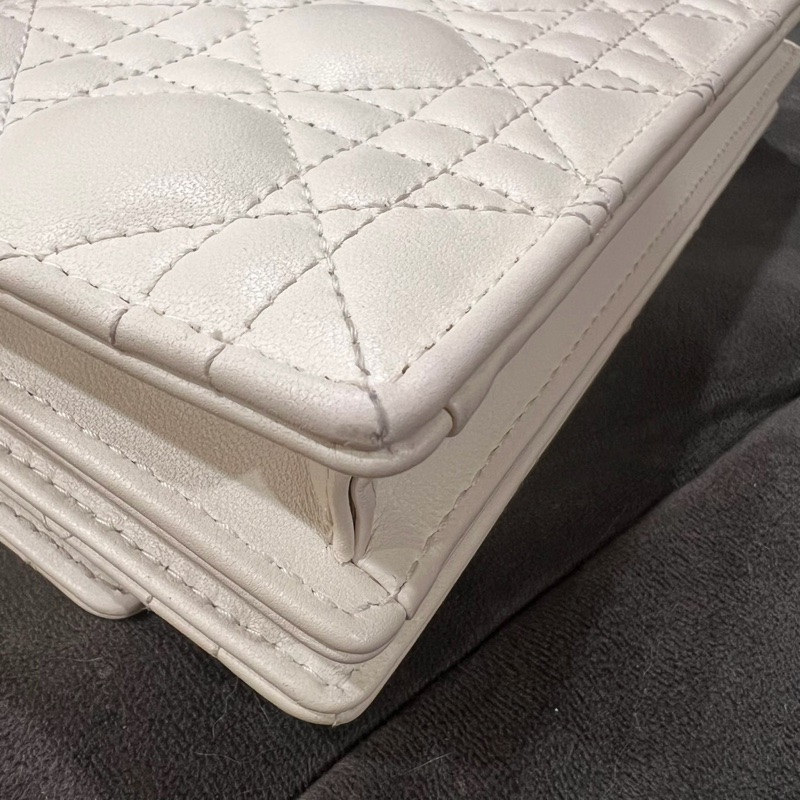 全新全配❤️ #dior #白金 #戴妃系列 #藤格紋 #牛皮 #woc-33