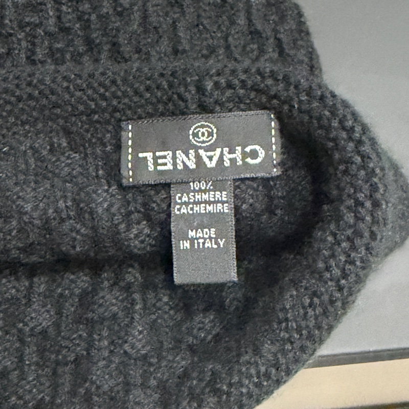 全新🈶購證❤️ 香奈兒 #黑色 #亮片 #毛帽 #冷帽-3