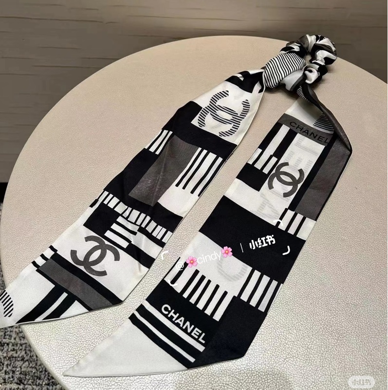 🈶購證❤️多功能✅香奈兒 #絲巾 #髮帶 #髮圈 #髮飾-1