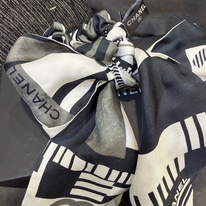 🈶購證❤️多功能✅香奈兒 #絲巾 #髮帶 #髮圈 #髮飾-2