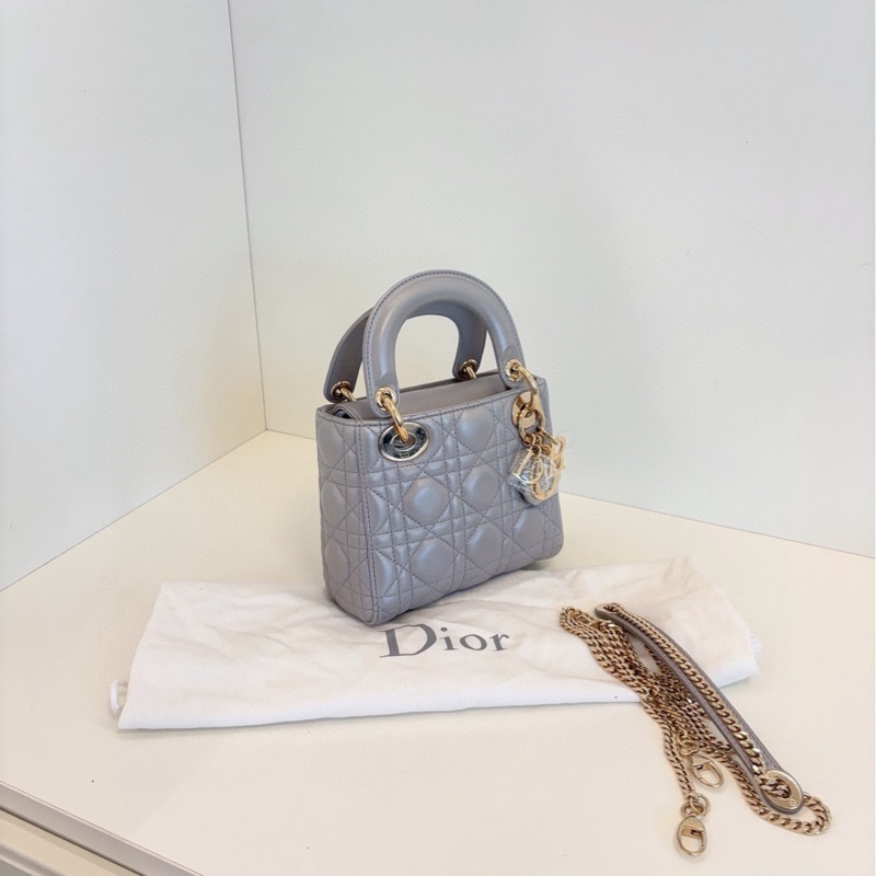 ✨Dior 灰金3格戴妃 99新 局部有膜 質感飽滿 氣質溫婉🩶-3