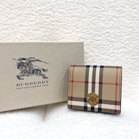 Burberry 博柏利 經典Vintage格紋 對開短夾 卡片零錢包 8070417