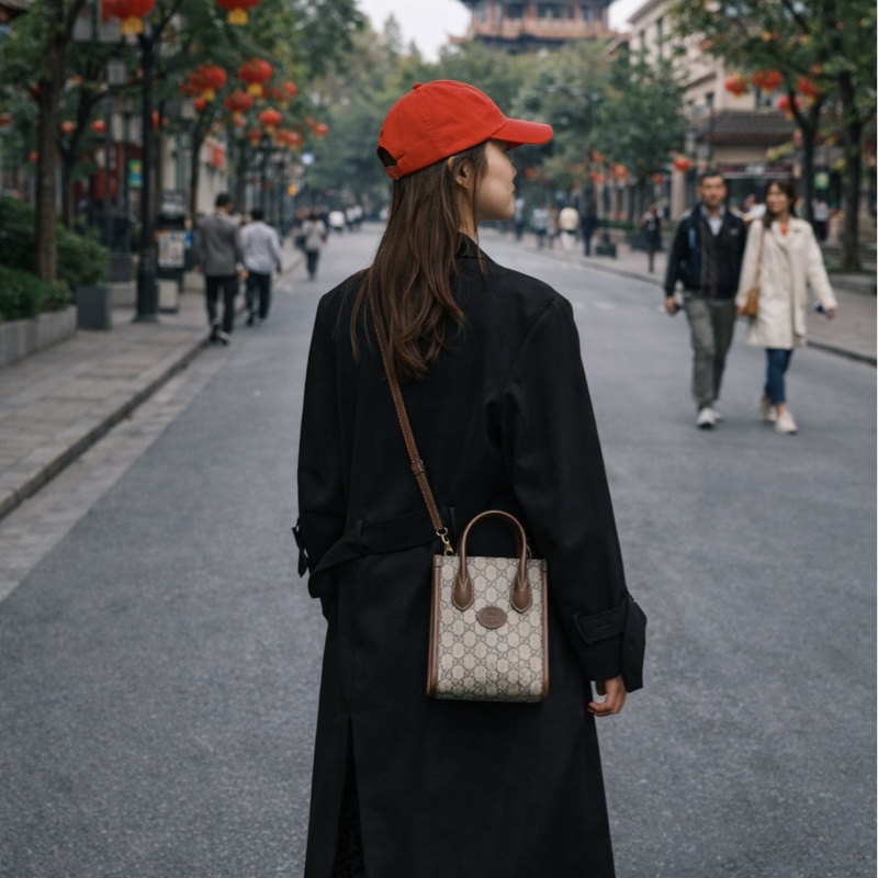 Gucci 古馳 GG Retro琴譜 Mini Tote GG Supreme老花帆布 烏木色牛皮 Interlocking G迷你托特斜背包 671623-6