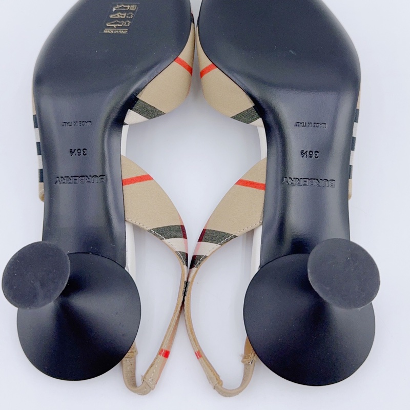 閒置新未使用/Burberry博柏利/36.5碼/經典條紋小貓跟-6