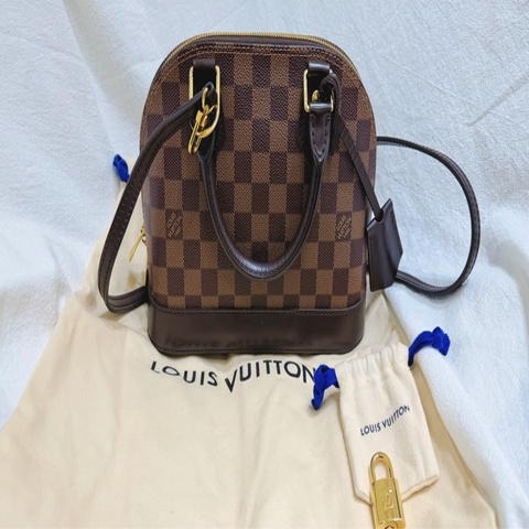 LV BB經典棋盤格貝殼包(可斜背、可手提）