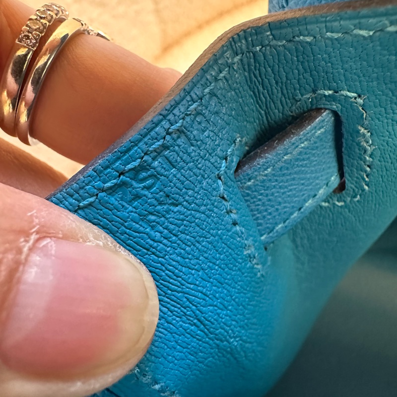 HERMES 愛馬仕 Kelly 28 法國藍 金扣 Epsom 皮-7