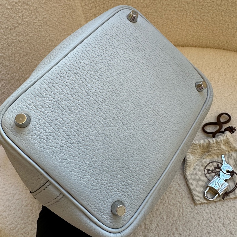 HERMES 愛馬仕 Picotin 18 冰川白 TC皮 金扣 Z-3