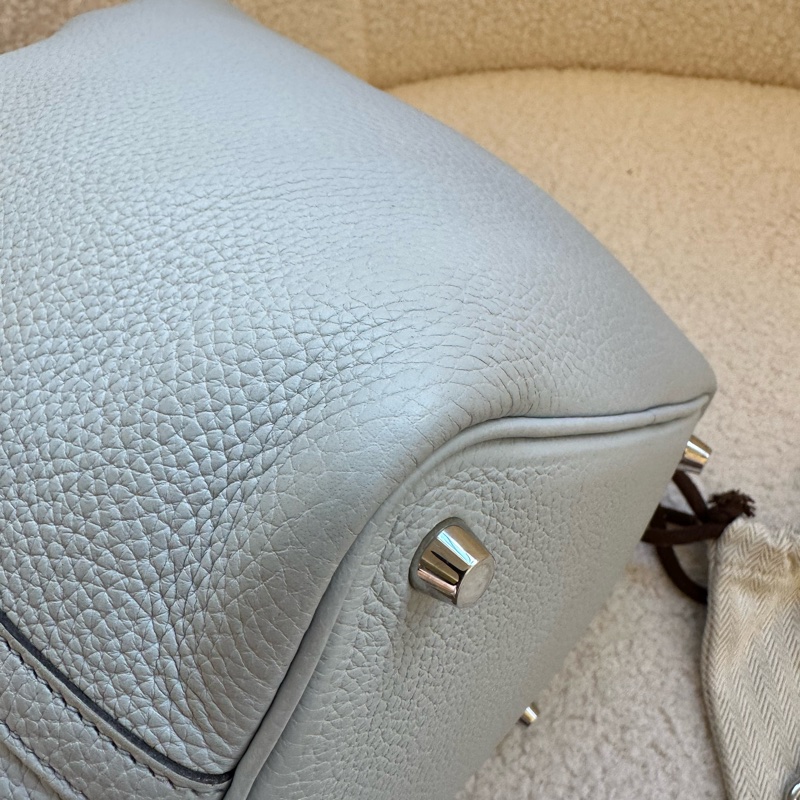 HERMES 愛馬仕 Picotin 18 冰川白 TC皮 金扣 Z-4