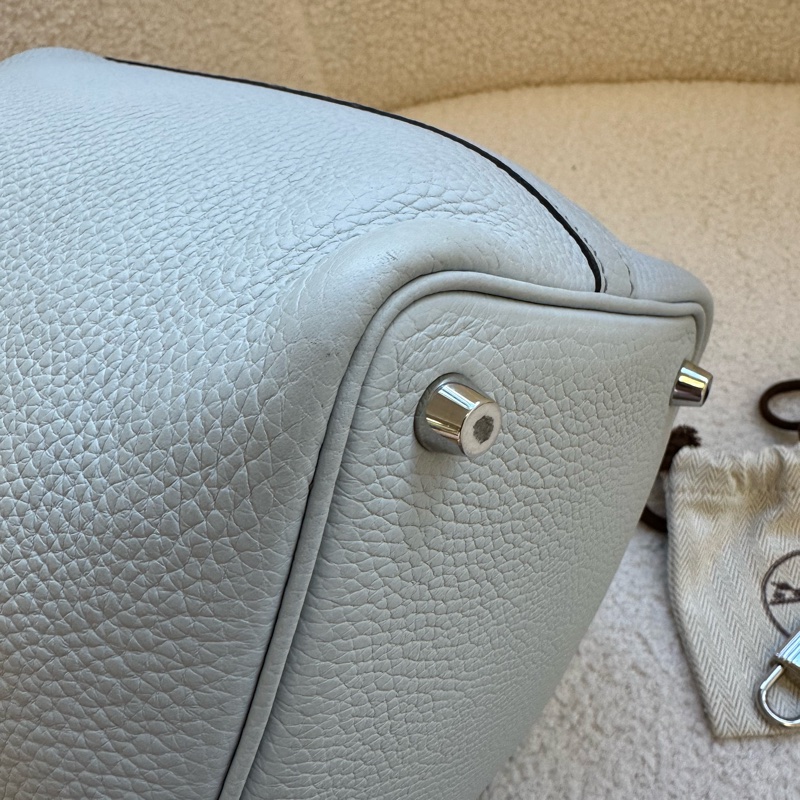 HERMES 愛馬仕 Picotin 18 冰川白 TC皮 金扣 Z-5