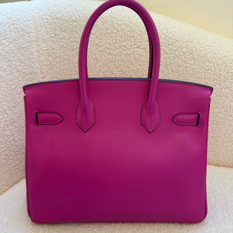 HERMES 愛馬仕 Birkin 30 玫瑰紫粉 銀扣 Togo皮 C刻-1