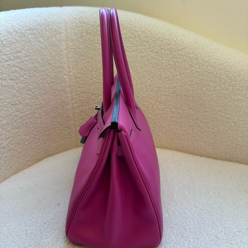 HERMES 愛馬仕 Birkin 30 玫瑰紫粉 銀扣 Togo皮 C刻-2
