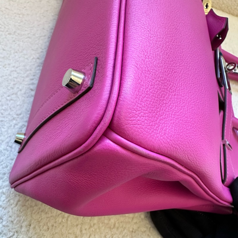 HERMES 愛馬仕 Birkin 30 玫瑰紫粉 銀扣 Togo皮 C刻-6